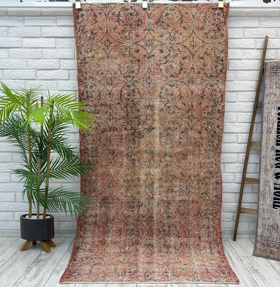 3x6 Muted Pink Rug, 3x6 Turkish Handmade Rug, Oriental Rug, Outside ...
