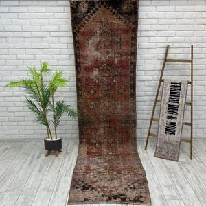 2x9 Faded Runner Rug, Oushak Runner Rug, 2x9 Free Shipping Turkish Hallway Runner Rug, Bohemian Runner Rug, Turkish Rug, Boho Rug, Wool Rug