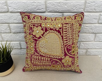 Bohemian Vintage Pillow Cover 16x16", Handmade Rug Pillow Cover, Boho Decorative Pillow Cover, Kilim Cushions, Ethnic Pillow, Kilim Pillow