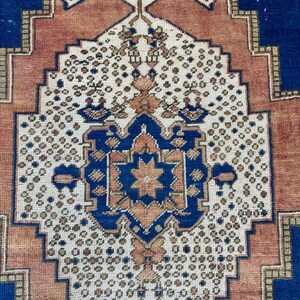 Brauner Bauernteppich, Vintage Handgewebter Teppich, Außenteppich, Türkischer Teppich, Orientteppich, Handgemachter Oushak Teppich, 1,5 x 2,5 cm Bild 5