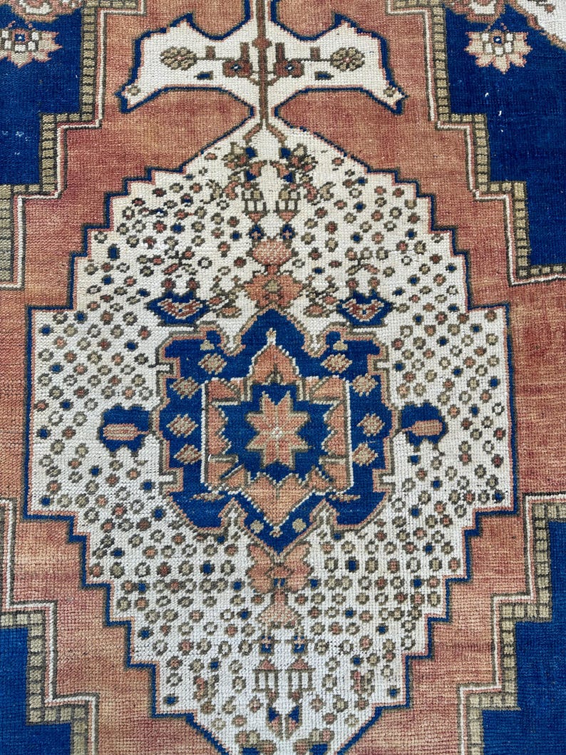 Brauner Bauernteppich, Vintage Handgewebter Teppich, Außenteppich, Türkischer Teppich, Orientteppich, Handgemachter Oushak Teppich, 1,5 x 2,5 cm Bild 5