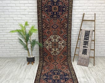 3x10 Handcrafted Turkish Runner Rug, Handmade Runner Rug, Puffy Turkish Runner Rug For Hallway, 3x10 Feet Rug, Long Hallway Rug, 3.2x10.2 ft