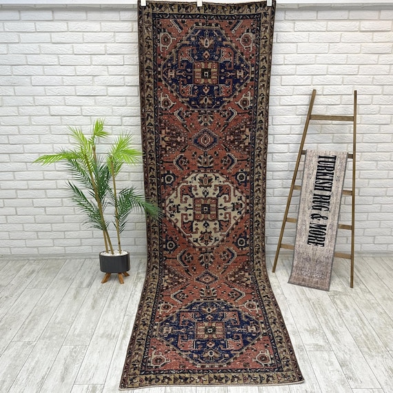 3x10 Handcrafted Turkish Runner Rug, Handmade Runner Rug, Puffy Turkish Runner Rug For Hallway, 3x10 Feet Rug, Long Hallway Rug, 3.2x10.2 ft