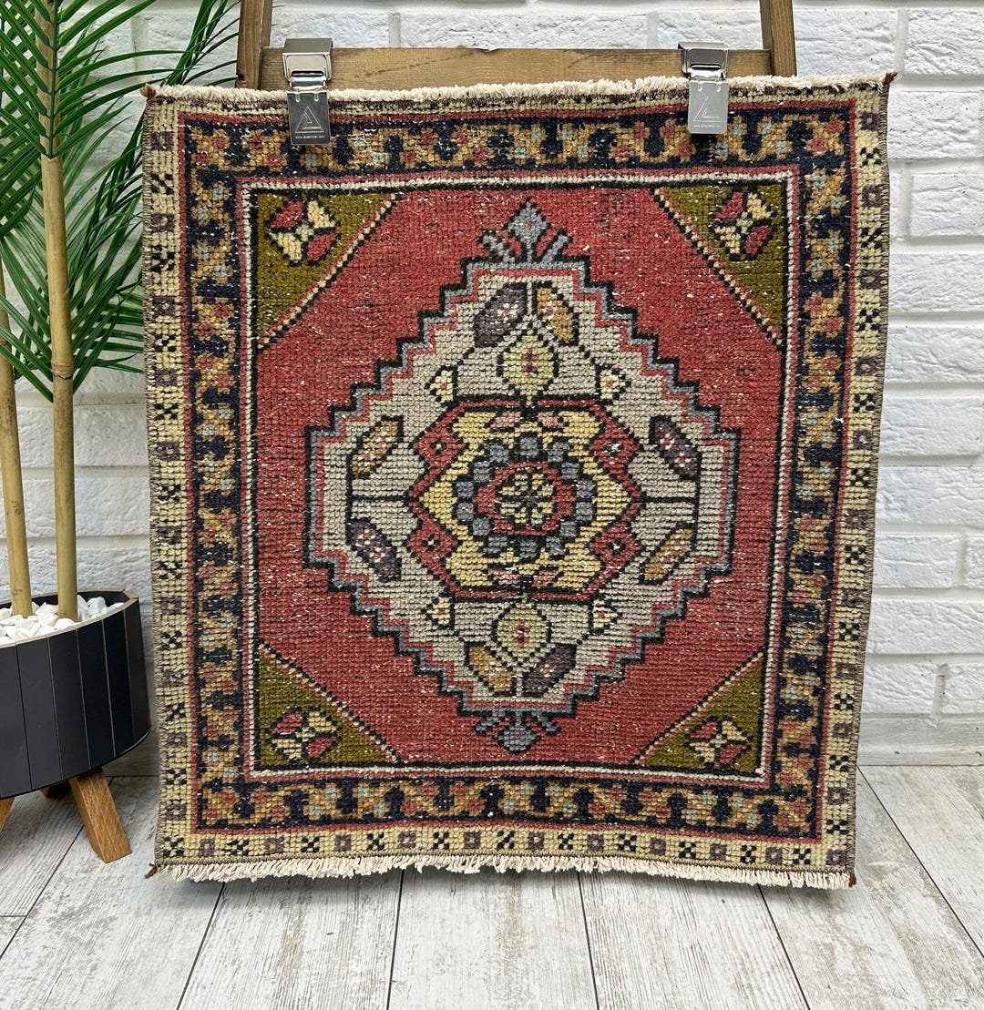 2x2 Kitchen Rug, 2x2 Door Mat Rug, Mini Rug, Kitchen Rug, Vintage Small ...