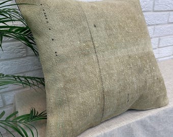 Vintage Bohemian Pillow Cover 20x20", Handmade Rug Pillow Cover, Boho Decorative Pillow Cover, Kilim Cushions, Ethnic Pillow, Kilim Pillow