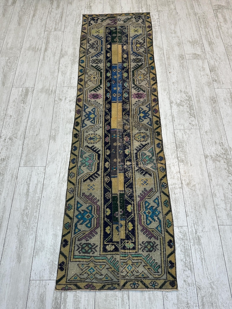 Handcrafted Turkish Runner Rug, Handmade Runner Rug, Puffy Turkish Runner Rug For Hallway, Feet Rug, Long Hallway Rug, Bohemian Rug image 7
