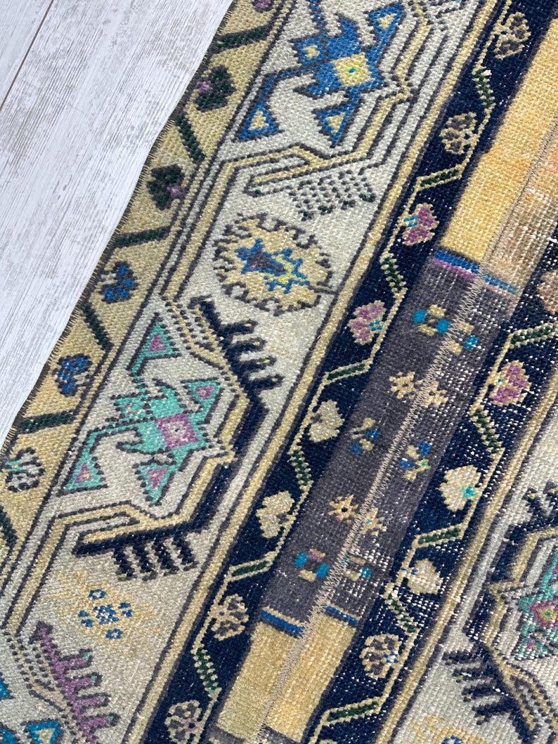 Handcrafted Turkish Runner Rug, Handmade Runner Rug, Puffy Turkish Runner Rug For Hallway, Feet Rug, Long Hallway Rug, Bohemian Rug image 5