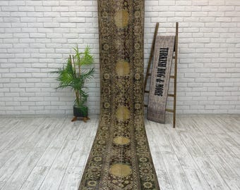 2x12 Hallway Rug, Runner Rug, 2x12 Vintage Rug, Turkish Oriental Rug, Home Decor, Bohemian Rug, 2x12 Decorative Rug, Natural Rug 2.2x12.3 ft