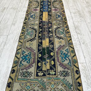 Handcrafted Turkish Runner Rug, Handmade Runner Rug, Puffy Turkish Runner Rug For Hallway, Feet Rug, Long Hallway Rug, Bohemian Rug image 2