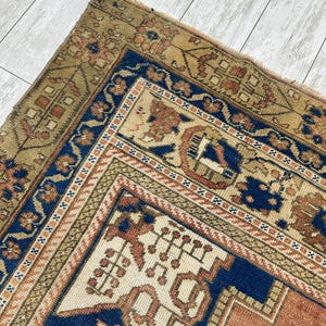 Brauner Bauernteppich, Vintage Handgewebter Teppich, Außenteppich, Türkischer Teppich, Orientteppich, Handgemachter Oushak Teppich, 1,5 x 2,5 cm Bild 8