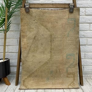 Kleiner Oushak Teppich, 1x2 Fußteppich, Kleiner Türkischer Teppich, Schuhabtreter, Kleiner Vintage Teppich, Kleiner Marokkanischer Teppich, Wollteppich, Kleiner Handgewebter Teppich