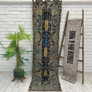 Handcrafted Turkish Runner Rug, Handmade Runner Rug, Puffy Turkish Runner Rug For Hallway, Feet Rug, Long Hallway Rug, Bohemian Rug image 1