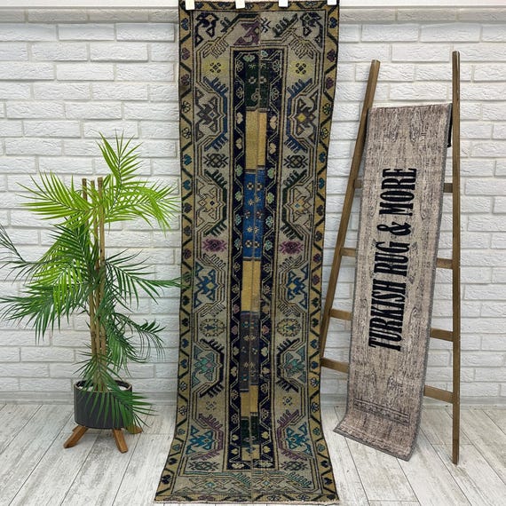 Handcrafted Turkish Runner Rug, Handmade Runner Rug, Puffy Turkish Runner Rug For Hallway, Feet Rug, Long Hallway Rug, Bohemian Rug