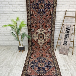 3x10 Handcrafted Turkish Runner Rug, Handmade Runner Rug, Puffy Turkish Runner Rug For Hallway, 3x10 Feet Rug, Long Hallway Rug, 3.2x10.2 ft image 2