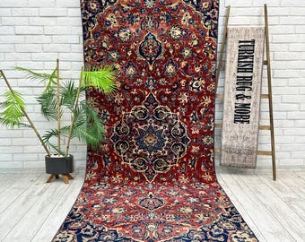 99×132“Slow Dance-S” ViNTAGE TURKiSH RUG 3x11 Floral Handmade Turkish Rug, 3x11 Wool Runner Rug, Vintage
