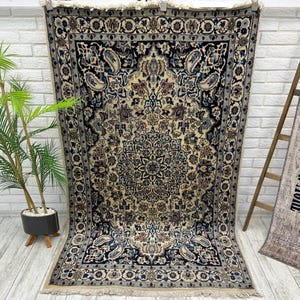 Bohemian Floral Rug, Turkish Area Rug, Living Room Rug, Saloon Rug, Decor Rug, Tribal Rug, Antique Rug, Entry Worn Rug, 3.8x6.4 ft
