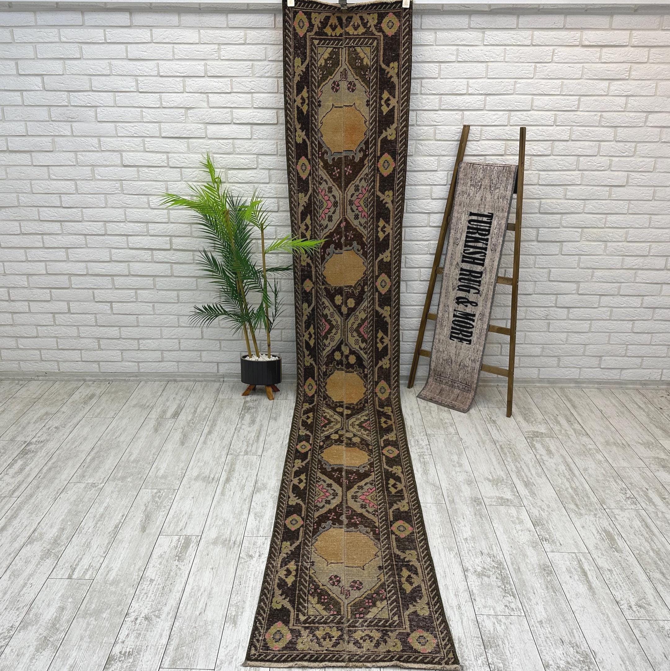 2x12 Hallway Rug, Runner Rug, 2x12 Vintage Rug, Turkish Oriental Rug, Home Decor, Bohemian Rug, 2x12 Decorative Rug, Natural Rug 1.9x12.5 ft