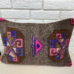 16x24 Decorative Vintage Pillow, Handmade Pillow, Kilim Pillow, Turkish pillow, Kilim Cushion, Authentic Pillow, Boho Pillow, Pillow Cover
