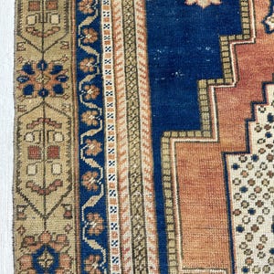 Brauner Bauernteppich, Vintage Handgewebter Teppich, Außenteppich, Türkischer Teppich, Orientteppich, Handgemachter Oushak Teppich, 1,5 x 2,5 cm Bild 6