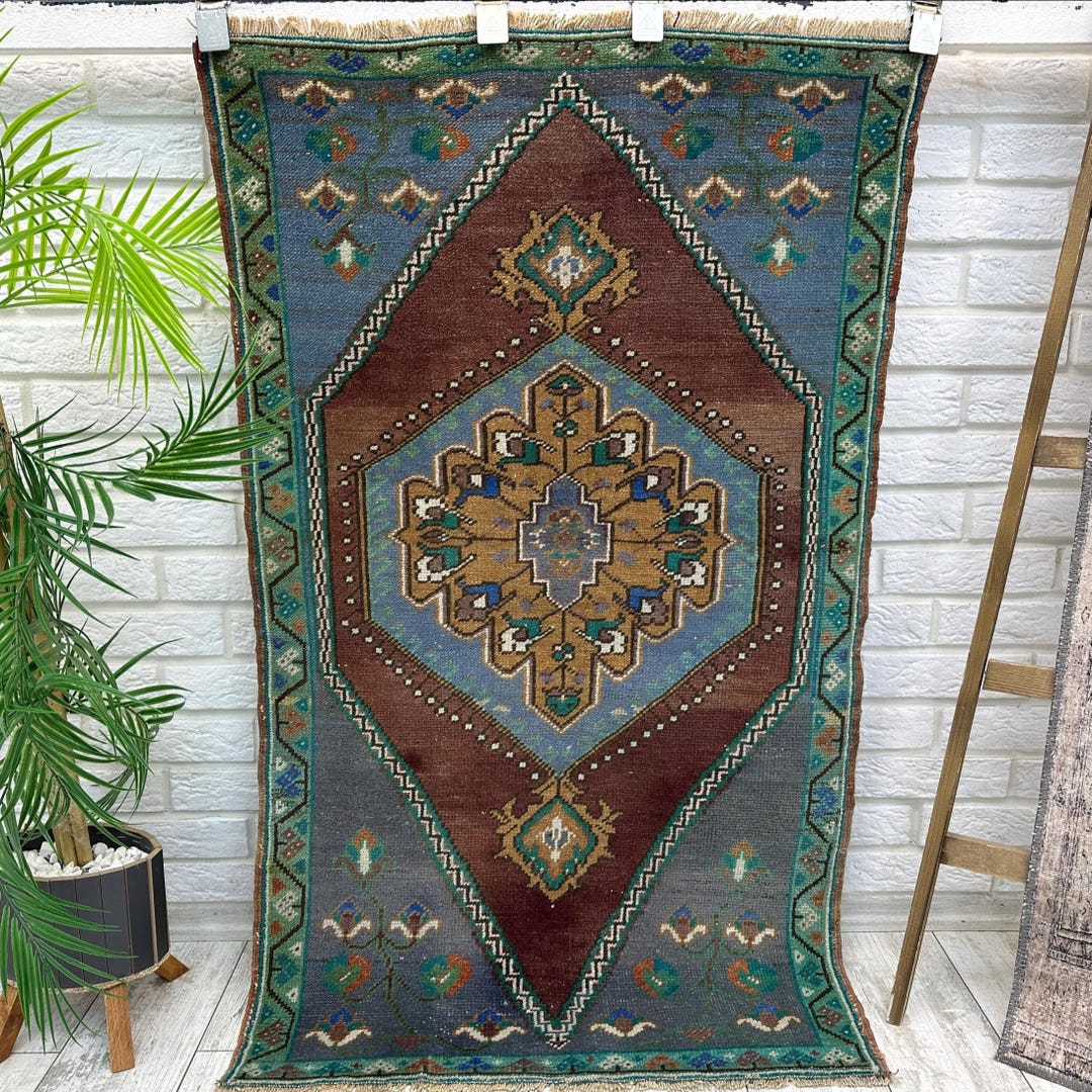 Turkish Red Wool Rug, Vintage Turkish Decor Rug, Bohemian Kitchen Rug ...