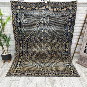 Vintage Turkish Rug, Handmade Area Rug, Antique Rug, Rug For Living Room, Oushak Rug, Turkish Area Rug, Aesthetic Vintage Rug, 4.8x6.1 ft