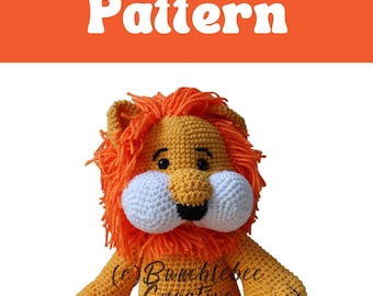 Modello di leone all'uncinetto amigurumi peluche kawaii peluche peluche giocattolo difficoltà media tutorial uncinetto PDF download immediato artigianato leone