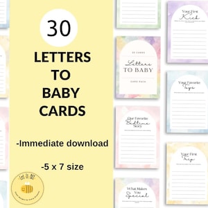 30 cartes-guides imprimables de Lettres à bébé de 5 x 7 pouces à téléchargement PDF immédiat pour suivre les étapes de la première année de bébé pour les nouveaux parents