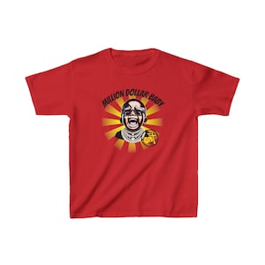 Youth-Sized Hip-Hop Million Dollar Boss T-shirt, Retro Graphic Tee, Urban Streetwear for Teens, Unique Gift Idea for kids