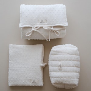 Cotton Muslin Baby Care Set - Portable Changing Pad, Diaper Bag Organizer,  Toiletry Bag