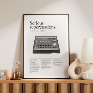 E-mu Systems SP1200 80s Ad Style Poster, Classic Sampler Art, Hip-Hop Producer Decor, Studio Wall Print, Beatmaker Gift