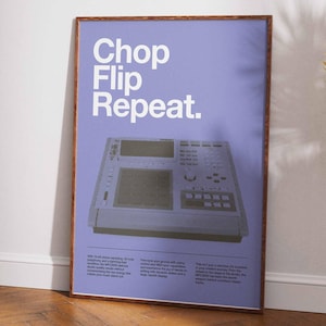Póster vintage del Akai MPC3000: Decoración del estudio Beatmaker (Descarga digital)