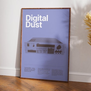 Akai S950 Sampler Poster: Vintage Halftone Music Studio Art