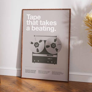 Vintage Retro Tech Art Poster, Revox A77 Halbton Design, Audiophile Wanddekoration, Ausrüstung Geschenk, Tonbandgerät Kunstdruck