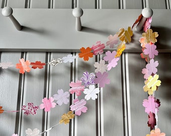 Flower Paper Garland | Birthday Party Decoration | Floral Mantle Decoration | Summer Flower Party
