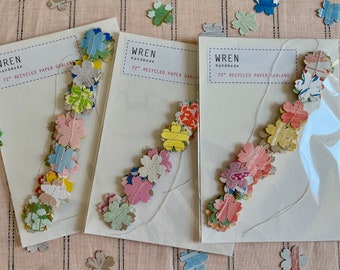 Mini Flower Paper Garland | Birthday Party Decoration | Floral Mantle Decoration | Summer Flower Party