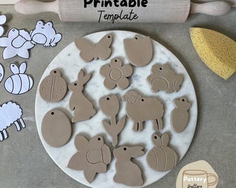 Spring Pottery Template | Easter Clay Ornaments (Printable PDF)