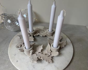 Clay Advent Wreath Template | Christmas Candle Holder Pattern (PDF Download)