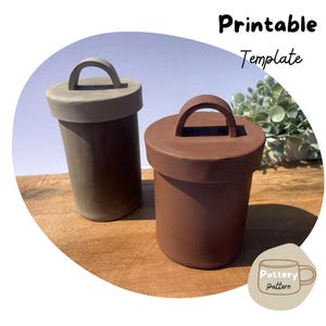 Plantilla de arcilla para tarro de losa / Patrón de tarro de cerámica con tapa (Descargar PDF)