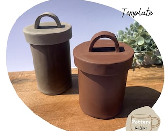Slab Jar Clay Template | Pottery Lidded Jar Pattern (PDF Download)