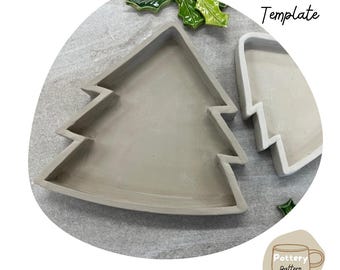 Christmas Tree Dish Pottery Template | DIY Slab Building (PDF Pattern)
