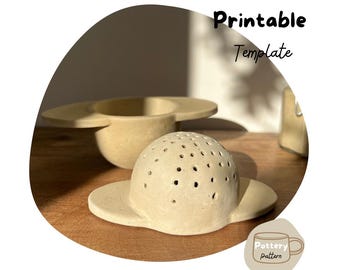 Pottery Tea Strainer Template | DIY Ceramics (PDF Pattern)