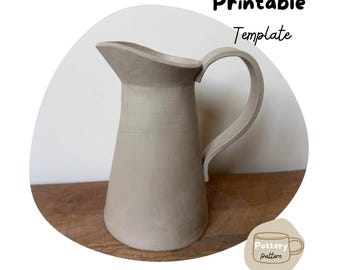 Slab Pottery Jug Template | Ceramic Pitcher Pattern, Slab Building Tutorial (Digital Download)