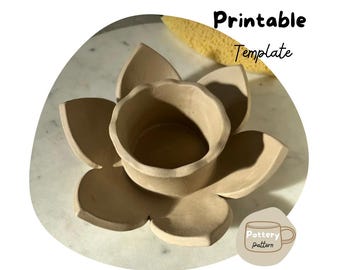 Daffodil Dish Pottery Template | Slab Building DIY (PDF Pattern)