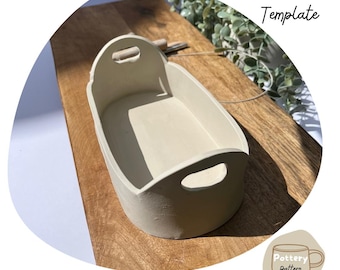 Oblong Tray Pottery Pattern | Slab Building Tray | Easy DIY Ceramic Tray | Pottery Templates for Slab Building | Clay Tray Template