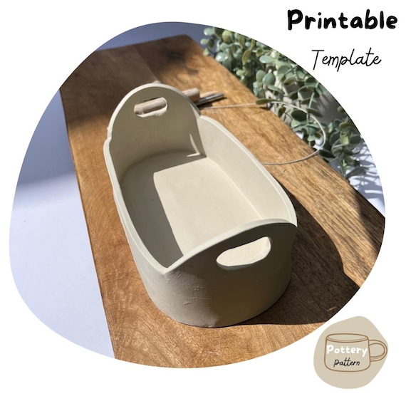 Oblong Tray Pottery Pattern | Slab Building Tray | Easy DIY Ceramic Tray | Pottery Templates for Slab Building | Clay Tray Template