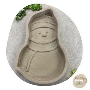 Snowman dish Template | Slab snowman dish  Template | Clay Template | Pottery Template | ceramic snowman dish template