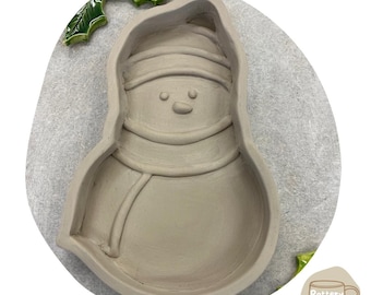 Snowman dish Template | Slab snowman dish  Template | Clay Template | Pottery Template | ceramic snowman dish template