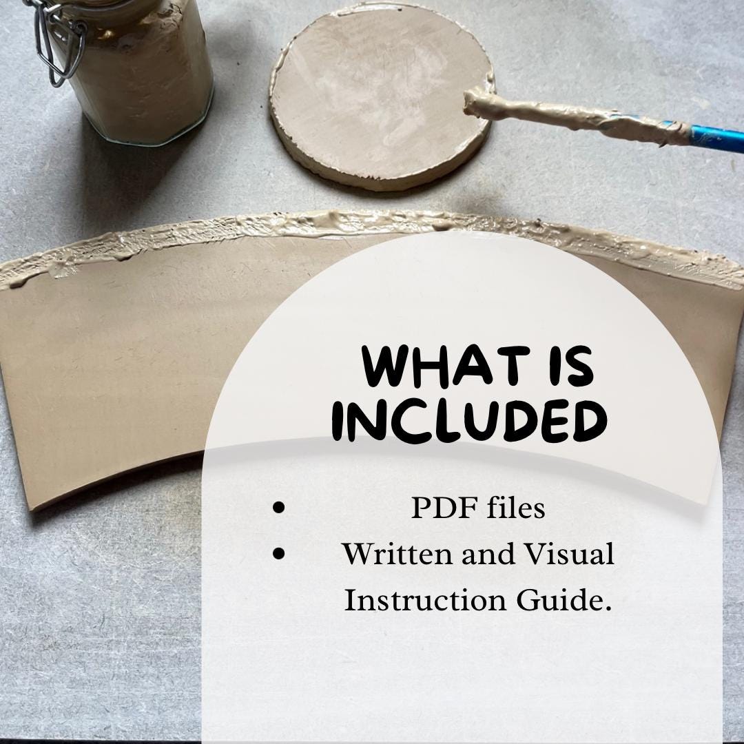 Printable Pottery Template for Handmade Sugar Pot With Spoon and Jug