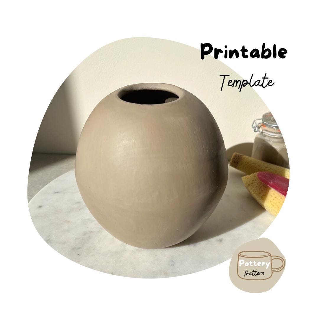 Pottery Cup Pattern Template | Mug Template | Slab Building Minimal Cup | Easy DIY Ceramic Cup | Pottery Templates for Slab Building