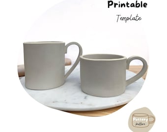 Slab Mug Clay Template | Pottery Pattern (PDF Download)
